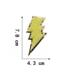 10pcs Set Chenille Self-Adhesive Patches Shiny Glitter Base Lightning Star Rainbow Patch for Bags Hats Jackets Clothing