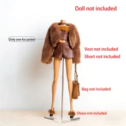 30cm FR Supermodel Clothes Accessories Winter Retro Jacket/Luxury Fur Fashion Classic Trench Coat Set For 1/6 Babi Doll Xianxian