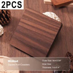 2PCS Wooden Coaster Tea Coffee Cup Pad Walnut Durable Heat Resistant Round Bowl Teapot Mat Home Wood Placemats Decor Coasters