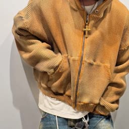 Casual Warm Street Style Retro Waffle Texture Zip Up Hoodie Men and Womens Brown Oversized Coat Y2K Harajuku Trendy Fashion Coat