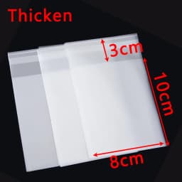 100pcs Transparent Frosted Opp Bag 5.5cm 7cm 8cm 10cm Self Adhesive Pouch for for DIY Handmade Candy Cookie Gift Packaging Bags