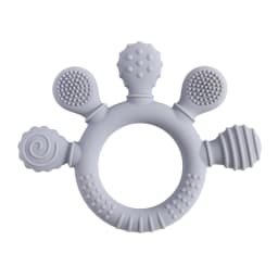 BPA Free Silicone Teether Food Grade Baby 0-12 Toys Teething Rattle Sensory Toys for Toddlers Silicone Hand Bell Soothing Toys