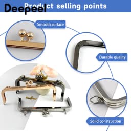 1/2Pcs Deepeel 20/25cm Metal Square Kiss Clasp Smooth Bead Head Handles Purse Handbag Frame Brackets DIY Hardware Accessories