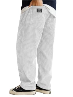 Autumn Winter Fashion Men's Solid Color Simple Basic Casual Trendy Loose Wide Leg Straight Corduroy Trousers Male Pants Clothes