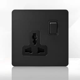 86 Type Retro Switch 1-4 Gang 2 Way Wall Light Brass Lever Toggle Switch Black Matte Stainless Steel Panel EU FR Power Outlet