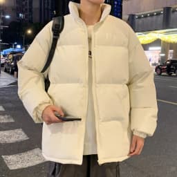 Men's Parkas Warm Basic Style Casual Jackets Thicken Winter Coat Puffer Jacket Solid Color Outwear Men's Clothing