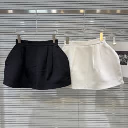DEAT 2026 Summer New Style Pleated Three-dimensional Design Puff Skirts For Women Solid Color Casual Mini Skirt Female 11A04568