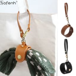 Leather Strap Trendy Solid Color PU Glove Scarf Holder Strap Outdoor Travel Hat Clip Portable Multifunctional Towel Storage Clip