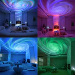 Aurora Projection Stage Light USB LED Projector Christmas Party Decorations Remote Control 7-Color Dreamy Sky Party Night Lights