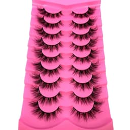 2024 New 9 Pairs Cat Eye Lashes Fluffy Faux Mink Lashes 8D Wispy Lashes Pack Dramatic Long Thick Volume Eyelashes False Eyelas