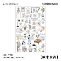 MOHAMM 1 Sheet Simple Small Pattern Home Life Sticker Daily Stationery Material