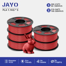 JAYO PLA Filaments 5 Rolls/ 3D Printer Filament 1.75mm FDM 3D Printer Materials Neatly Wound High Toughness for FDM 3D Printer