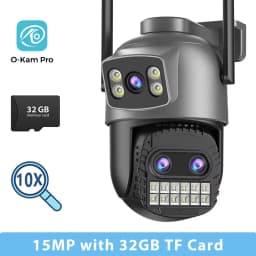 BESDER 15MP Wifi Camera Outdoor Dual Screen 10X Digital Zoom CCTV Video Surveillance Cam PTZ 8MP Security IP Camera O-Kam Pro