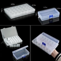Transparent Plastic Storage Jewelry Box Compartment Adjustable Container For Beads Earring Box For Jewelry Rectangle Box Case