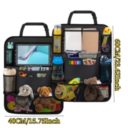 Car Seat Back Organizer 10 Storage Pockets with Touch Screen Tablet Holder Protector for Kids Children Car Accessories