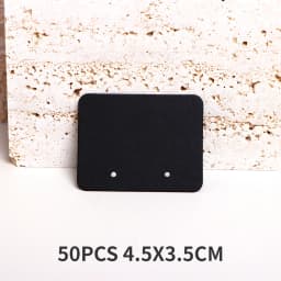 50PCS 4.5x3.5cm White Brown Black Horizontal Display Cards For Jewelry Stud Earrings Cardboard Small Business Packaging Supplies