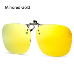 Metal Clip Clip-On Polarized Sunglasses Convenient Rimless Flip-up Sun Glasses for Prescription Glasses UV400 Polygonal Shades