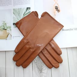 New Leather Gloves Women's Sheepskin Touch Screen Unlined Thin Fashion All-Match Solid Color Riding and Driving Gloves