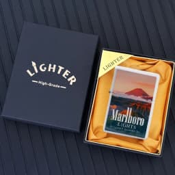 Marlboro Creative and Personalized Grinding Wheel Kerosene Lighter Gift Box World-famous Scenic Spots Men's Gift Wholesale