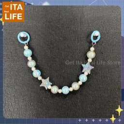 Italife Blue Chain Star Pearls Double Chains Ita bag Accessories Pink DIY Candy Shining Star Chain Anime ItaBag Decoration H335