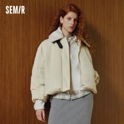 Semir Down Jacket Women Raglan Sleeve Removable Fur Collar 2026 New Winter Oversize Bud-Style Retro Outerwear Women's Clothing