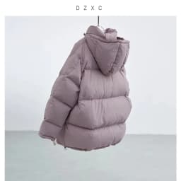 White Duck down Oversized down Jacket~New Winter Style Warm Stand-Up Collar Puffy Jacket with Hidden Snap Buttons on the Placket