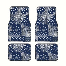 4Pcs Bohemian Car Floor Mats Anti-slip Heavy Duty Persian Carpet Dirty Resistant Car Decoration Car Floor Protector Rugs