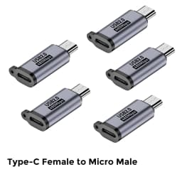 Type C Female to Mini USB Male Adapter Micro USB to USB C Adapter 480Mbps Data Transfer Fast Charging Converter for Phone