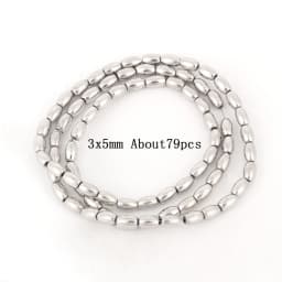 Natural Silver Color Hematite Stone Cylinder Irregular Loose Round Beads For DIY Jewelry Making Bracelet Earring Accessories