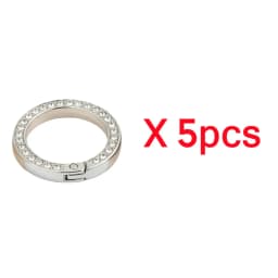 5-30pcs Bling Rhinestone Spring O-Rings round Hooks Clip Carabiner Buckle for DIY Keyrings Handbag Purse Car Keychain Accessory