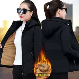Women'S Short Winter Lambswool Down Cotton Jacket 2025 New Plus Velet Warm Cotton Coat Korean Loose Hooded Parkas Outerwear