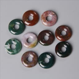 5pcs Natural Big Hole Stone Beads Labradorite Jades Agates Round Donut Pendant For Jewelry Making Earrings Necklace DIY 18CM