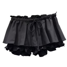 DEAT 2026 Spring New Sweet Temperament Ruched Ruffle Waist Tie Skirt For Women Elastic Waist Flower Bud Short Skirts 11A08273