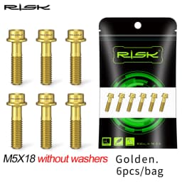 6pcs/bag RISK Bike Stem Bolts Bicycle Handlebar Fixing Screws Titanium Alloy M5x16 M5x18 M5X20 Hex Socket Head