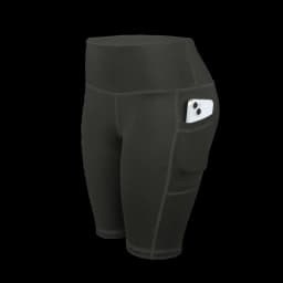 CHRLEISURE Women Solid Yoga Shorts with 3 Pockets High Waist Butt Lifting Workout Tights Gym Elastic Cycling Shorts Activewear