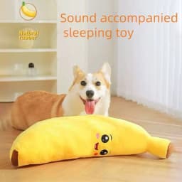 Pets Calming-Banana Plush Toy Squeaky 2 In 1 Anxiety Boredom Relief Dog Chewing Toys Soft Sturdy For Pet Alone Companion