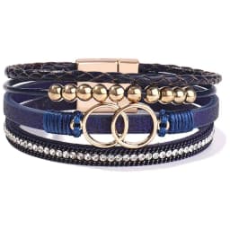 Leather Wrap Bracelet for Women, Boho Western Layered Cuff Jewelry | Stackable , Pairs with Boho Western Outfits, Gift for Women