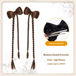 2 Pcs Bow Claw Clip Braided Ponytail Synthetic Hair Heat Resistant Fashion Hair Accessories for Women Daily Styling