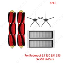 For Roborock S5 S50 S51 S55 S6 S60 S6 Pure Vacuum Cleaner Accessories HEPA Filter Mop Cloth Side Main Brush Spare Parts