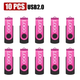 10pcs/lot USB 2.0 USB Flash Drive Flash Memory Card 32GB Pendrive 64GB Usb Stick 4GB 8GB 16GB Memory Stick U Disk Free Logo