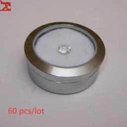 Wholesale Circle Round Diamond Display Box Stainless Steel Metal Gemstone Cases Diamond Jewelry Gift Stone Box 3.2*1.5Cm