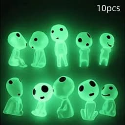 10Pcs Luminous Elves Mini Figures Fish Tank Decor Kodama Glow in the Dark Figures Garden Micro Flower Potted Landscape Ornament