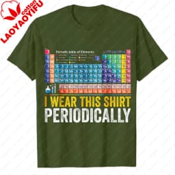 I Wear This Science Joke Casual Tee Tops for Chemists Periodically Funny Chemistry Periodic Table Pun Mens Graphic T-Shirts