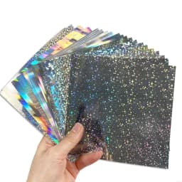 20 Sheets Glittering Paper Reflective Plastic Sheet for Art Craft Scrapbooking H8WD