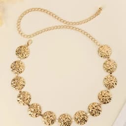 Metal Gold/Silver Chain Belt Geometry Round Wafer Adjustable Women Waist Chain Dress Shirt Decoration Accessories〔CC55〕