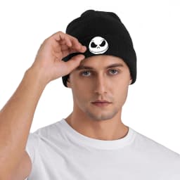 The Nightmare Before Christmas Jack Skellington Face Beanie Hats Bonnet Hats Female Male Knitting Hat Autumn Custom Elastic Caps