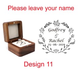 Custom Wooden Ring Box Personalized Engagement Wedding Rings Bearer Case Valentines Day Gift for Couples