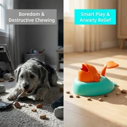 Dog Cat Interactive Food Toy Puzzle Press-to-Dispense Whale Shaped Slow Feeder Boredom Buster Training Reward Dispenser for Pets