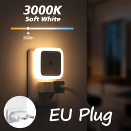 Sensor LED Mushroom Night Light,US/EU Plug in Wall Lamp with Auto Dimmable Warm Yellow Light for Kids Adult Bedroom,Bathroom
