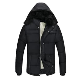 Men's Thickened Fleece Lined Cotton Jacket Mid-Length Quilted Warm Coat for Middle-Aged And Elderly Spring Autumn Fashion